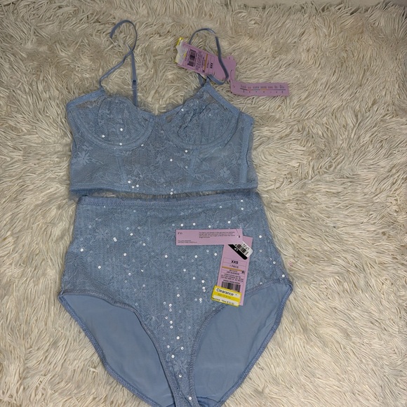 wild fable Other - Wild Fable Blue Lace Bralette and Panty Set